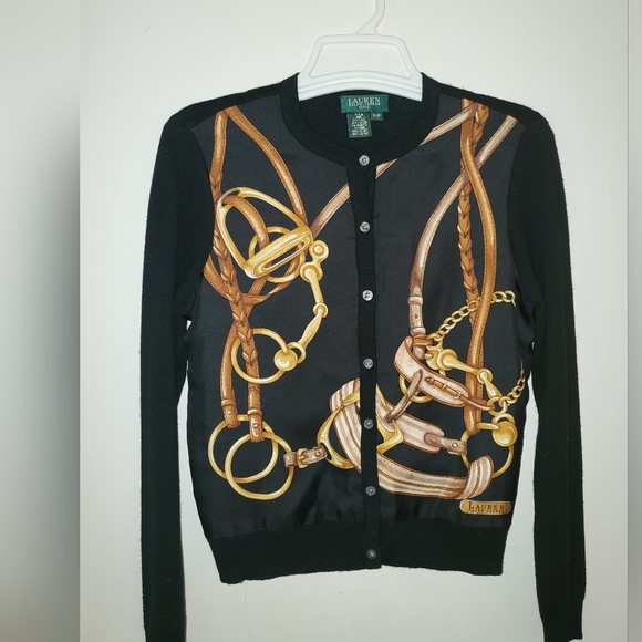 Lauren Ralph Lauren Sweaters - Petite Lauren Ralph Lauren Equestrian Silk & Cashmere Cardigan Sz P/P